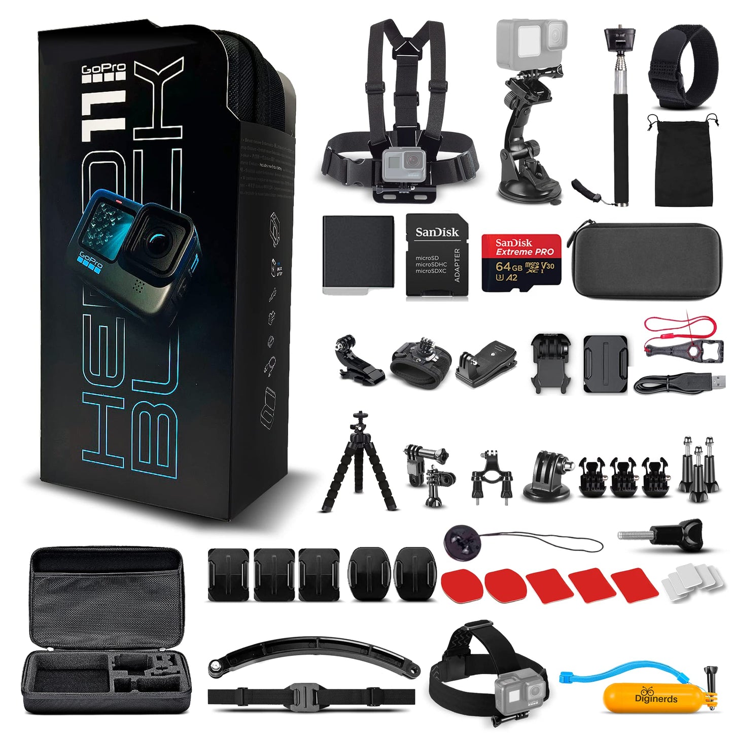 GoPro HERO11 Black 5.3K Sports Camera with Accessories