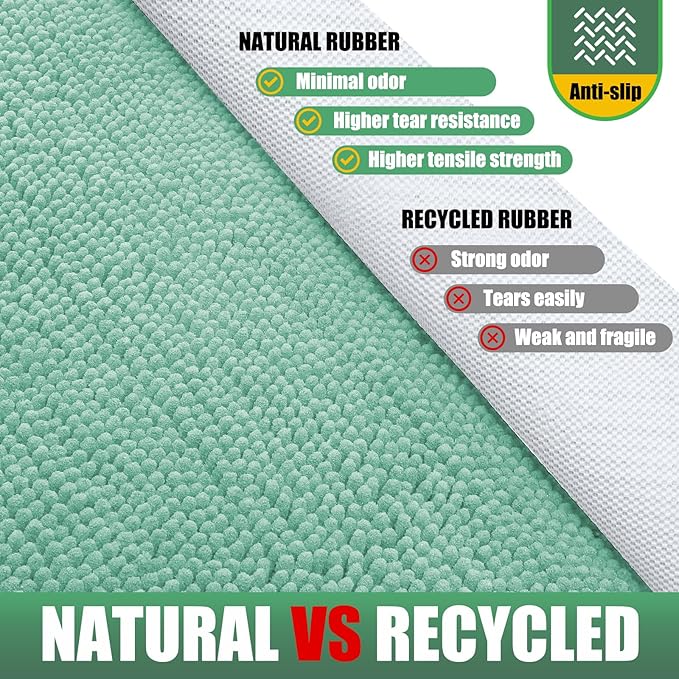 IM HOME Chenille Absorbent Outdoor Doormat 30" x 20", Washable Muddy Door Mats for Dog Non Slip Indoor Doormat Dog Mat for Muddy Paw Front Inside Doormats for Entryway Seafoam Green