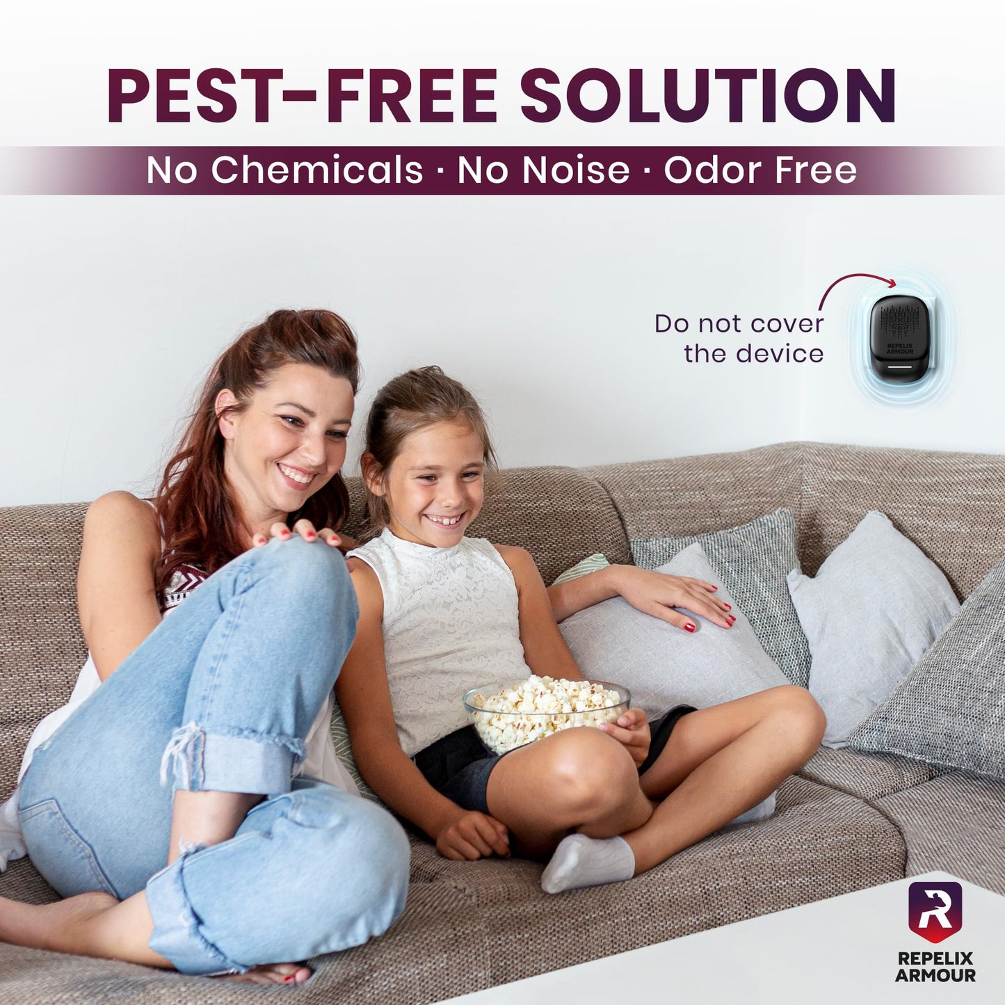 Ultrasonic Pest Repeller for Indoor Use - 2 Pack - Covers Up to 1,500 sq ft per Device - 3 Modes Mouse Repellent - Rodent Repellent – Helps Repel Rats, Spiders, Mosquitoes, Ants & Household Insecs