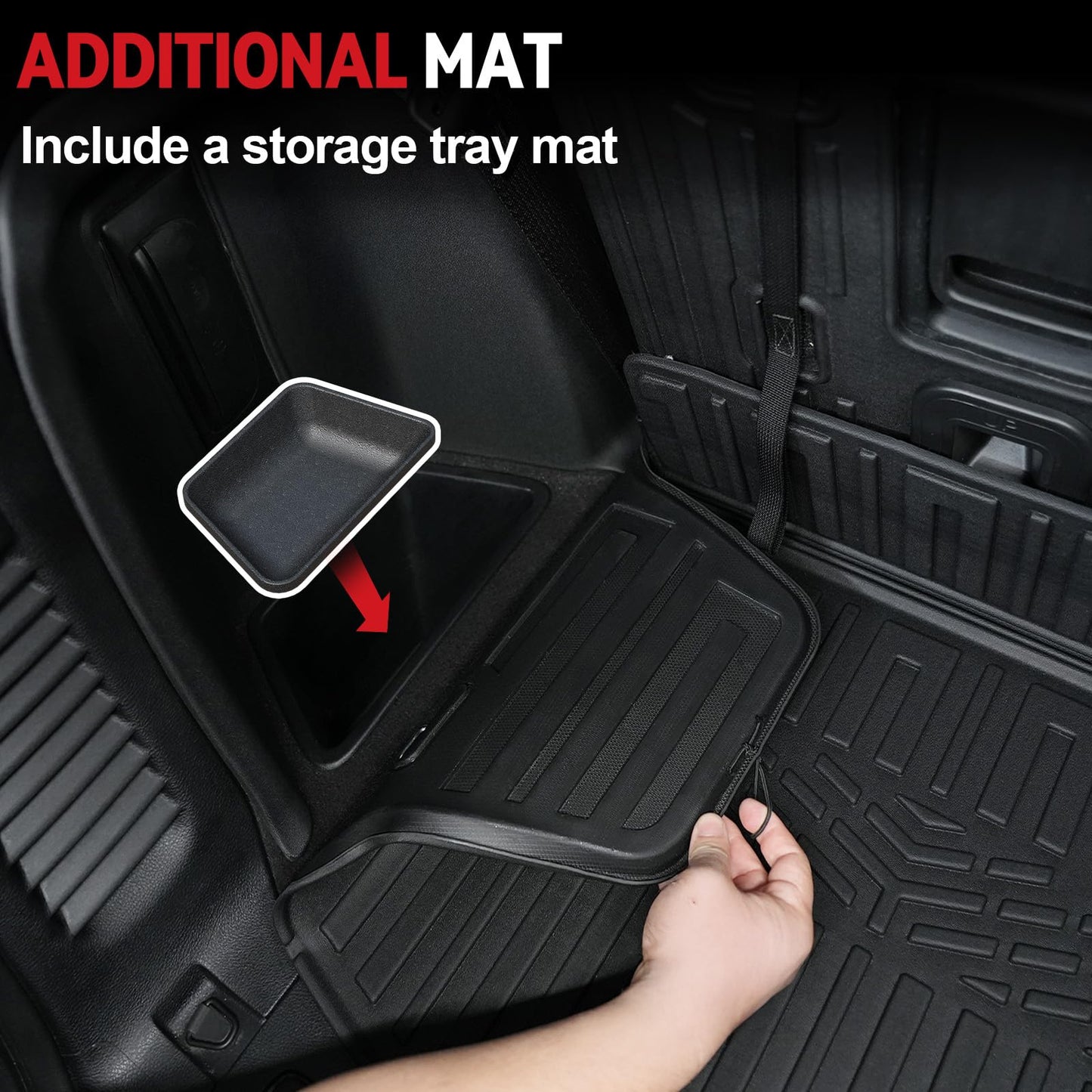 GALVAGNITE Floor Mats for 2016-2025 2026 Dodge Durango 7-seat, All Weather TPE Cargo Liner Cargo Mat and 3rd Row Backrest Mats for Durango Accessories
