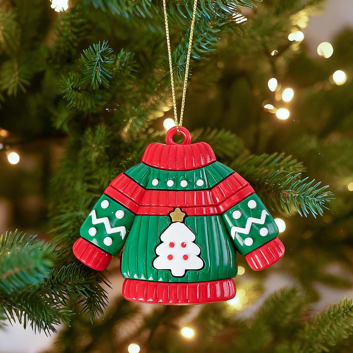 8PCS Christmas Ornaments, Santa Xmas Tree Hanging Ornaments, Snowman Christmas Tree Decorations, Farmhouse Reindeer for Christmas Tree Hanging Party Home DIY Decor