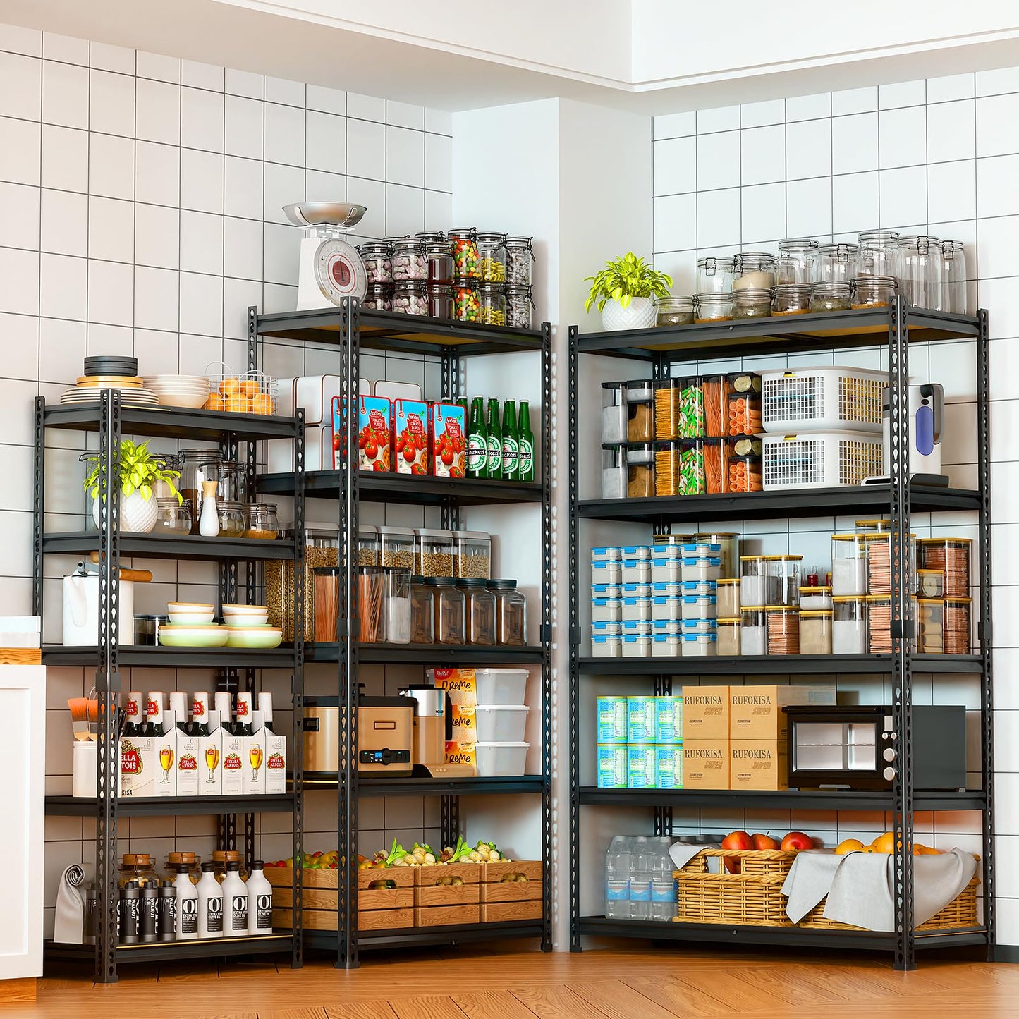 LEVELEVE 5-Tier Heavy Duty Storage Shelving Unit, 2000 lbs Capacity, Adjustable Metal Utility Shelf, 48" L x 18" W x 73" H for Garage, Kitchen, Pantry, Basement, Bathroom, Laundry,3 Pack