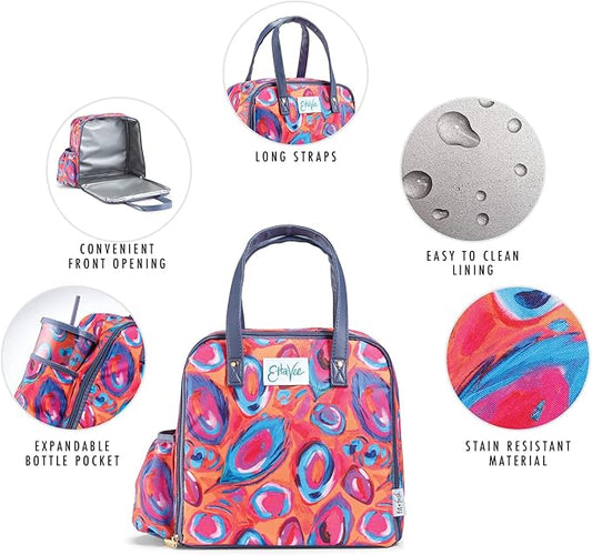 Fit & Fresh Lunch Bag For Women, Insulated Womens Lunch Bag For Work, Leakproof & Stain-Resistant Large Lunch Box For Women With Containers, Tumbler and Ice Pack, Zipper Closure Wichita Bag Peacock