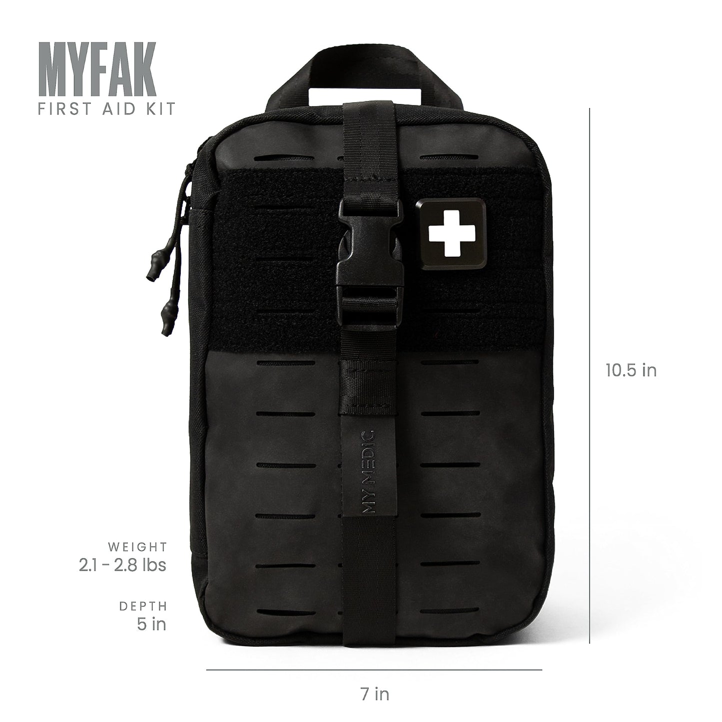 MY MEDIC MyFAK Standard Ifak First Aid Kit - 132 Life Saving Trauma and Medical Items - HSA&FSA Eligible Survival Kit for Camping or Your Car - Black