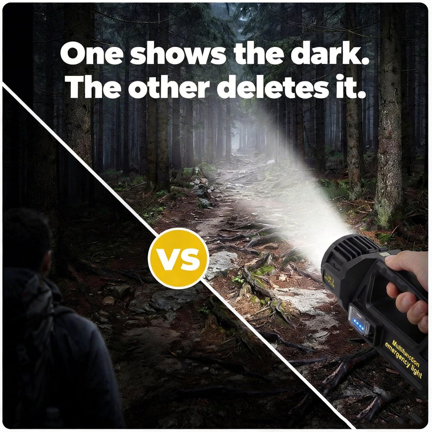 1300000 L Spotlight, Rechargeable Led Spotlight Flashlight with 350° Rotate Head, 9 Modes Super Bright Spot Lights Outdoor Handheld, IPX6 Waterproof Solar Flashlight for Emergencies