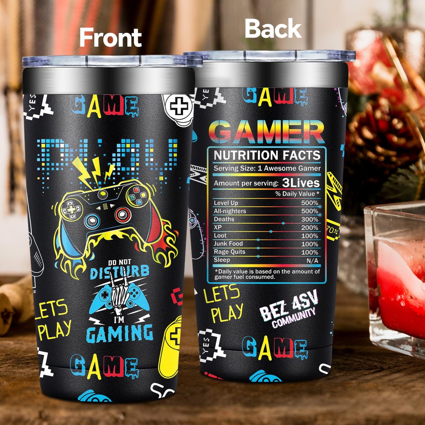 DOEARTE Gamer Gifts - Fathers Day Gift for Gamers Dad - Gaming Gift for Men, Teenage, Teen Boys, Boyfriend - Christmas Birthday Gift Set for Gamer - 20oz Gaming Tumbler
