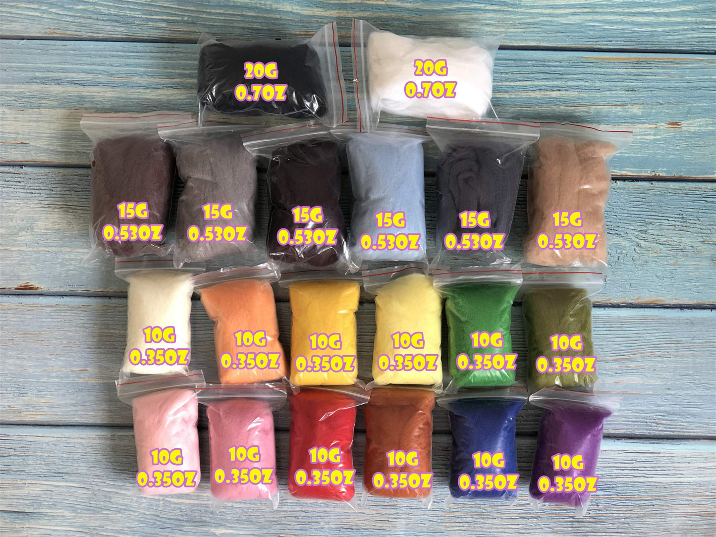 T.F GHG Wool Roving for Needle Felting,20 Colors Total 250G/8.8OZ,100% Natural New Zealand Wool,Fine Wool for Felting Yarn Craft Supplies, Wet Felting & Spinning Needlecrafts for Starter Beginner