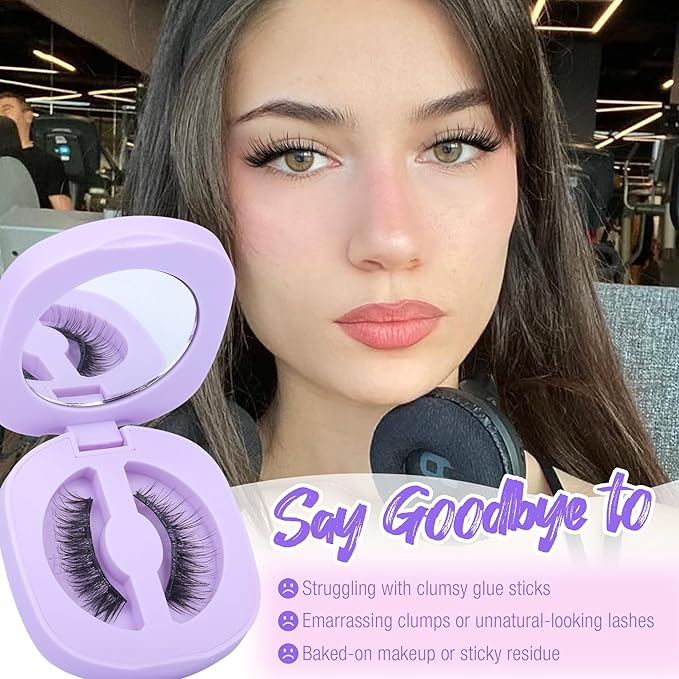 Magnetic Eyelashes, Magnetic Eyelashes with Applicator, Natural Look Magnetic Lashes, No Need Glue False Eyelashes Wispy Lashes by Lanflower