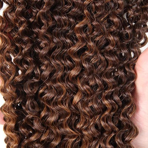 Condescension Human Hair Bundles 22 24 26 Inch Chocolate Brown Highlight P4/30 Jerry Curly Bundles Human Hair Unprocessed Brazilian Virgin Quick Weave Hair for Black Women
