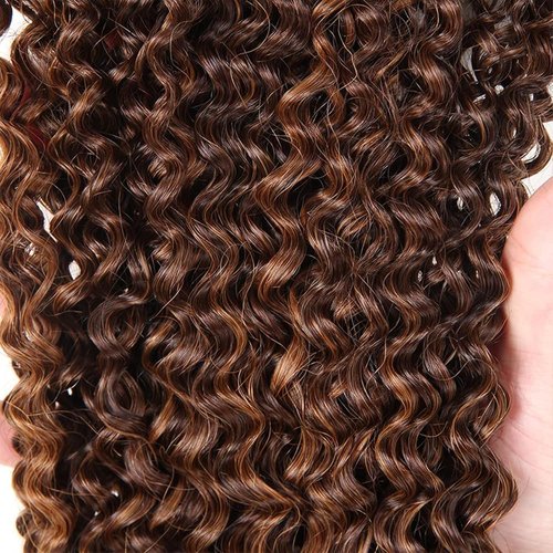 Condescension Human Hair Bundles 16 18 20 Inch Chocolate Brown P4/30 Jerry Curly Bundles Human Hair 100% Unprocessed Soft Sewn In Hair with Double Weft for Black Women