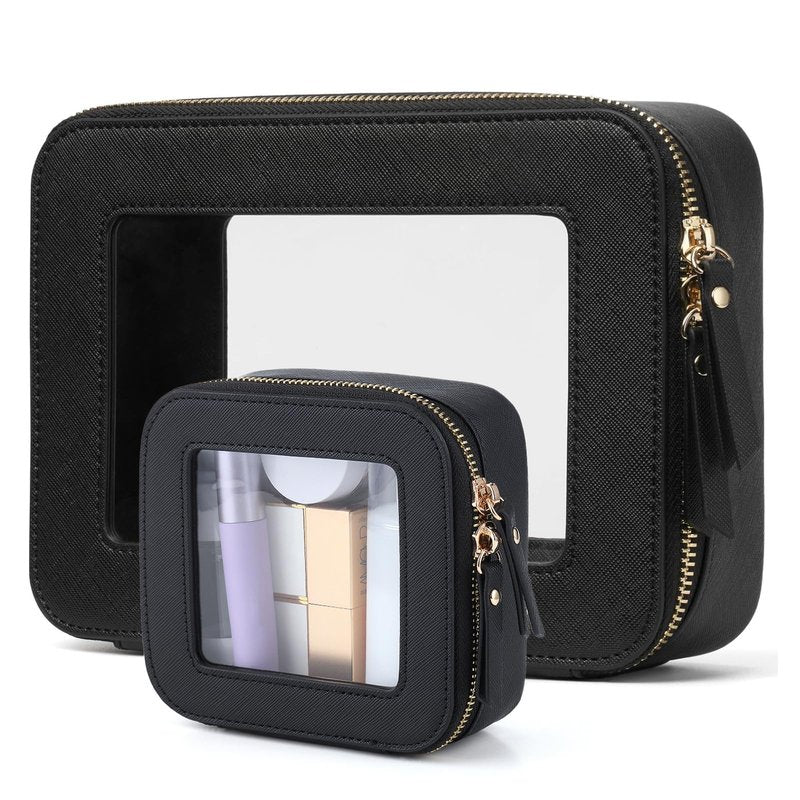 FASAOH Clear Makeup Bag with Mini Cosmetic Bags,Travel Toiletry Bag for Women,Portable Cosmetic Bag Case, Transparent Waterproof Cosmetic Organizer Storage Bag for Women Men