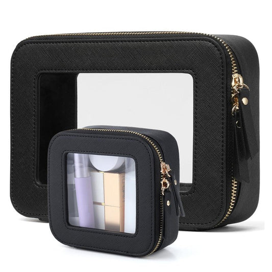 FASAOH Clear Makeup Bag with Mini Cosmetic Bags,Travel Toiletry Bag for Women,Portable Cosmetic Bag Case, Transparent Waterproof Cosmetic Organizer Storage Bag for Women Men
