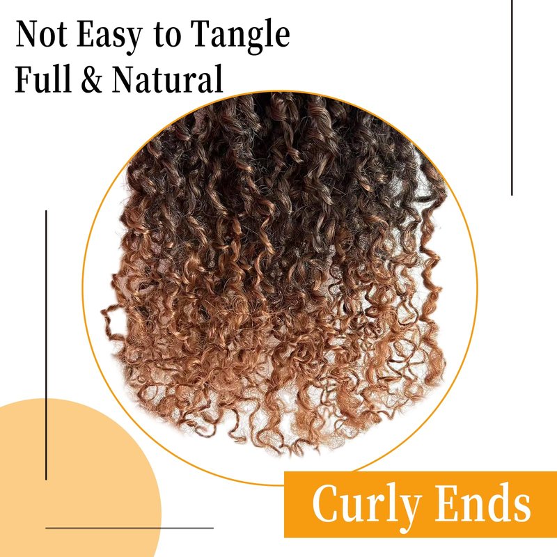 12 Inch Pre-Looped Yanky Twist Crochet Hair, 30 Strands/Pc, Mini Passion Twists, Senegalese Braiding Hair (T30, 8 Pcs/Pack)