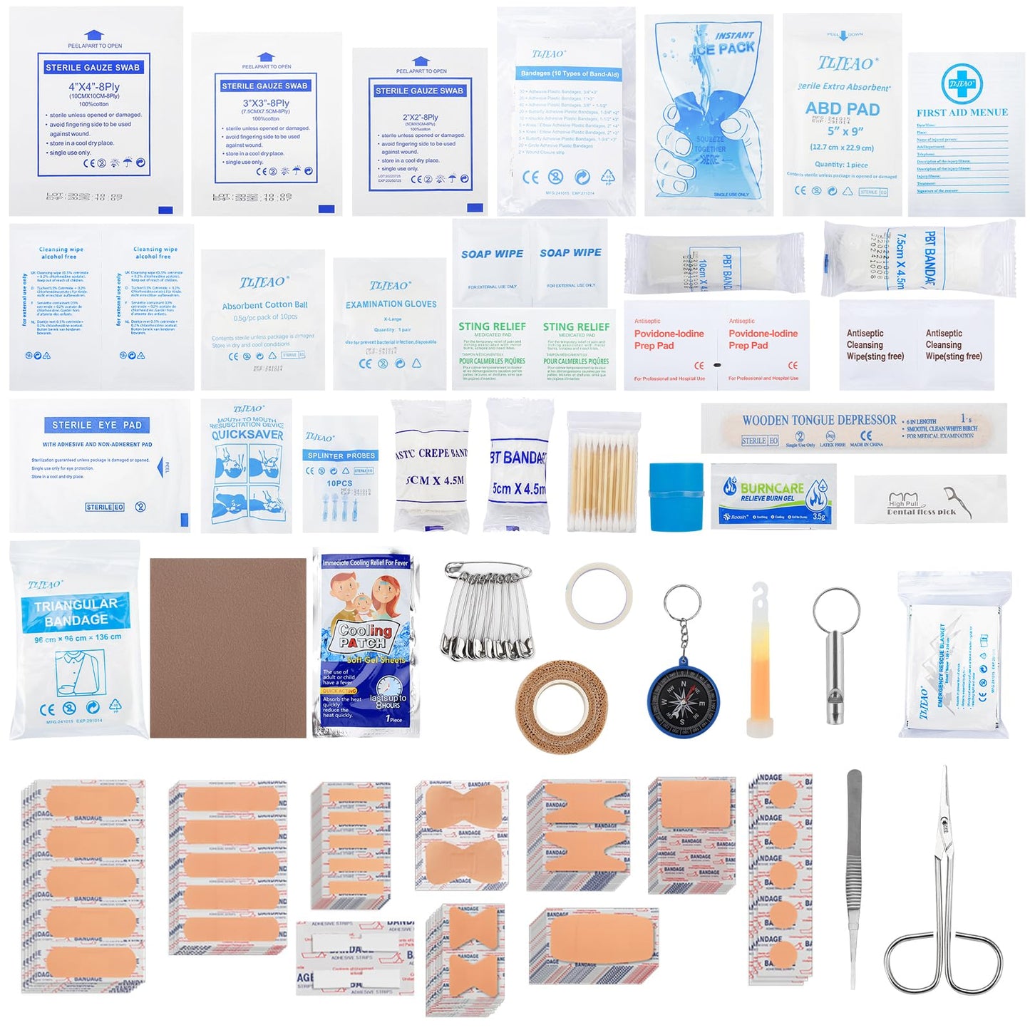330 Piece First Aid Kit, Premium Waterproof Compact Trauma Medical Kits for Any Emergencies, Ideal for Home, Car, Travel, Camping, Hiking, Truck, Office, Sports (Medium)