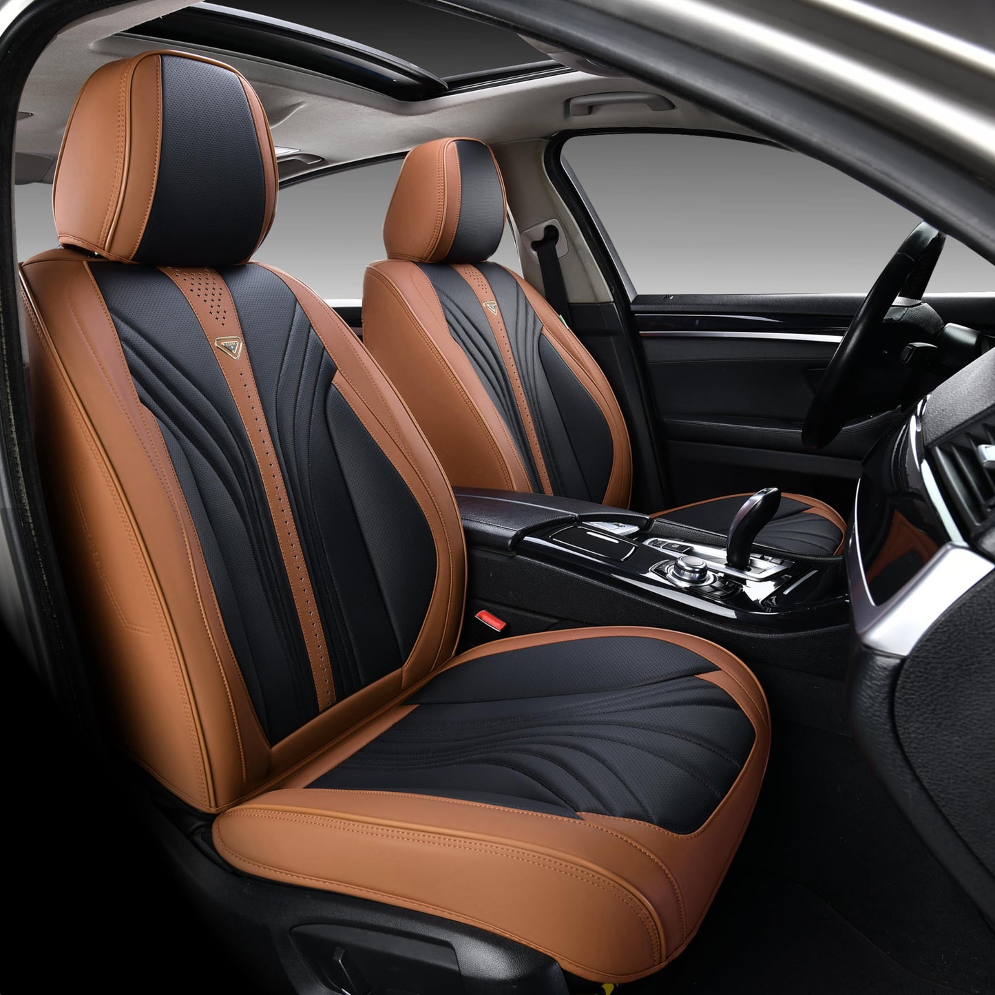 FLORICH Seat CoversFull Set, 5 Seats Universal Seat Covers for Cars, Nappa Leather Auto Seat Protectors, Front and Rear Seat Protector Car Seat Cushions Automotive Vehicle Cover for SUV Pick-up Truck