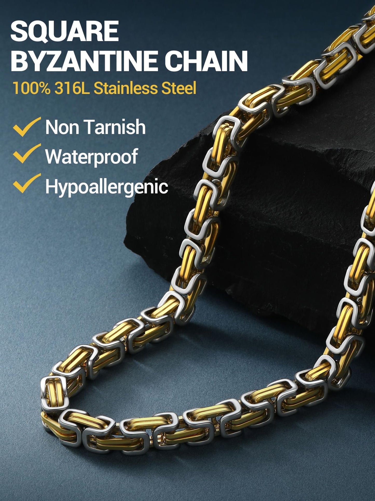 PROSTEEL Mens Chain Necklace Stainless Steel Chunky Necklace for Men