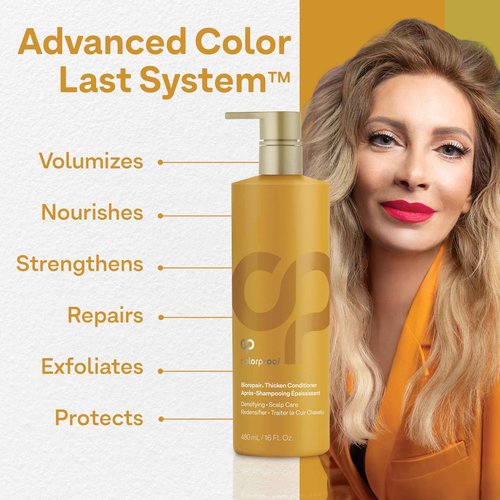 ColorProof Biorepair Thicken Conditioner 16 Fl. Oz., Fuller-Looking Hair Conditioner w/Fresh Lime, Eucalyptus, Mint Leaf & Rosemary Scent, Hair Growth-Supporting Conditioner