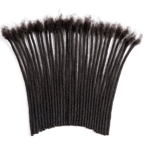 Originea Dreadlock Extensions Human Hair for Man/Women Full Head Handmade 0.8cm Thickness Can Be Dyed and Bleached Dreadlocks Bulk Permanent Loc Extensions (8 Inch 60 Strands, 1B# 0.4cm)