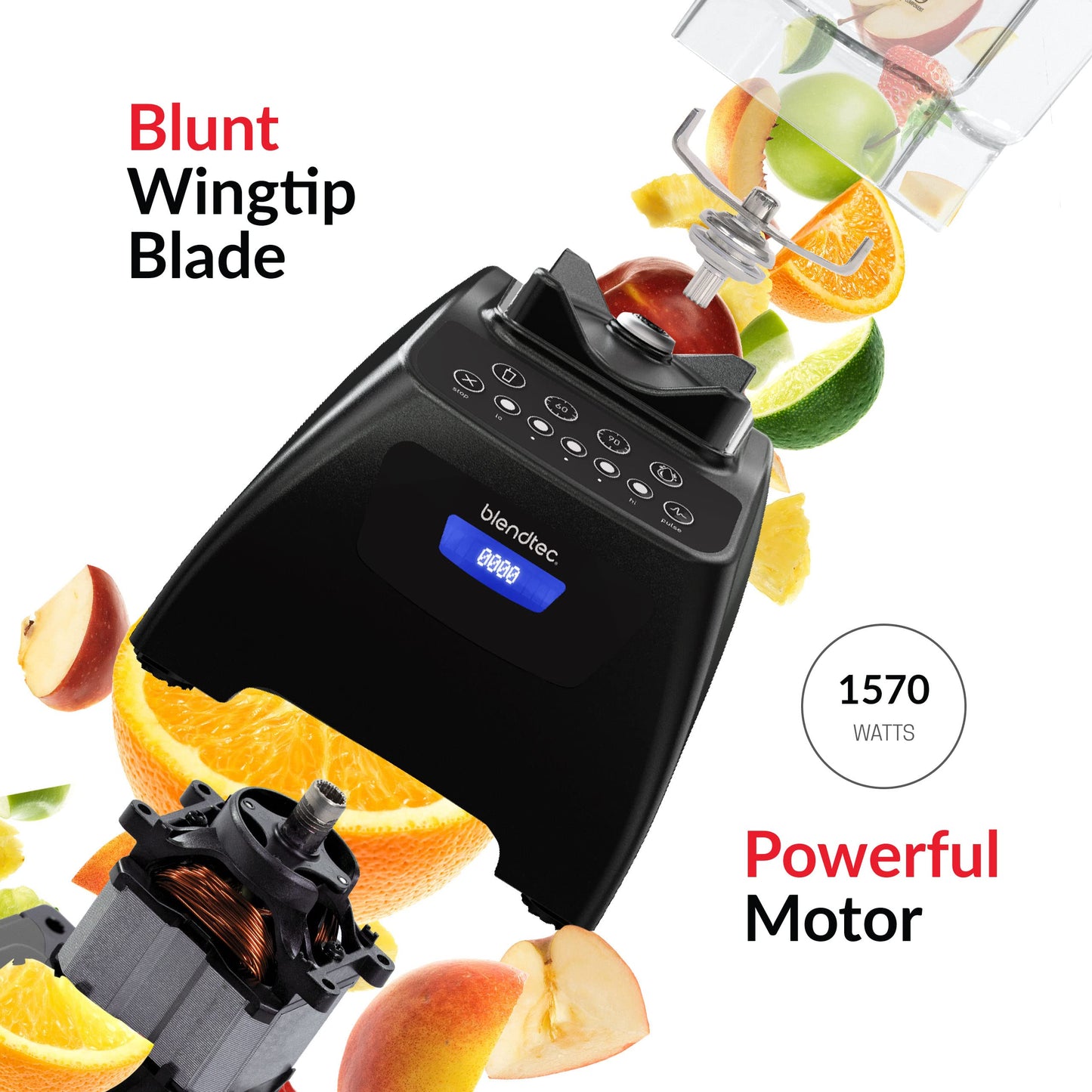 Blendtec Classic 575 Blender - WildSide+ Jar and Spoonula Spatula BUNDLE - Professional-Grade Power - Self-Cleaning - 4 Pre-programmed Cycles - 5-Speeds - Black