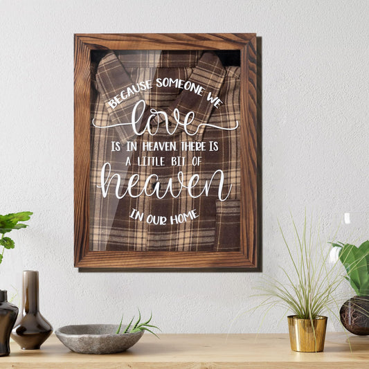 Airrioal Sympathy Gifts for Loss of Loved One - Memorial Clothing Display Frame, Memory Shadow Box for Keepsakes Decorations, Grief Condolences Bereavement Gift Idea for Women Mom Dad Husband, Brown