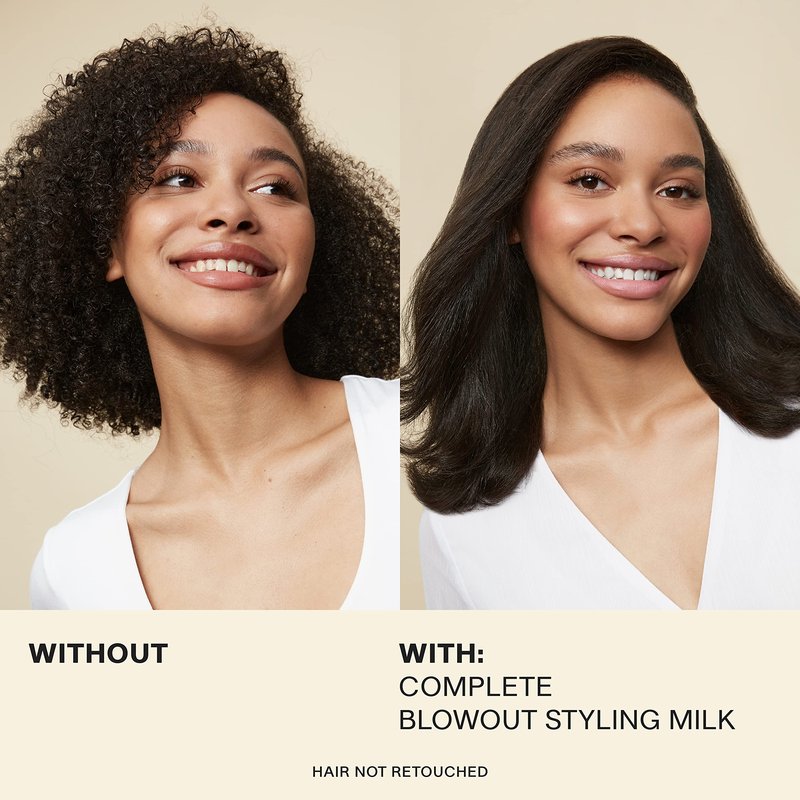 JVN Complete Blowout Styling Milk, 3 Fl Oz, Frizz Fighting, Heat Activated Style Extending Hair Cream and Heat Protectant, Hair Care for Women and Men, Silicone Free