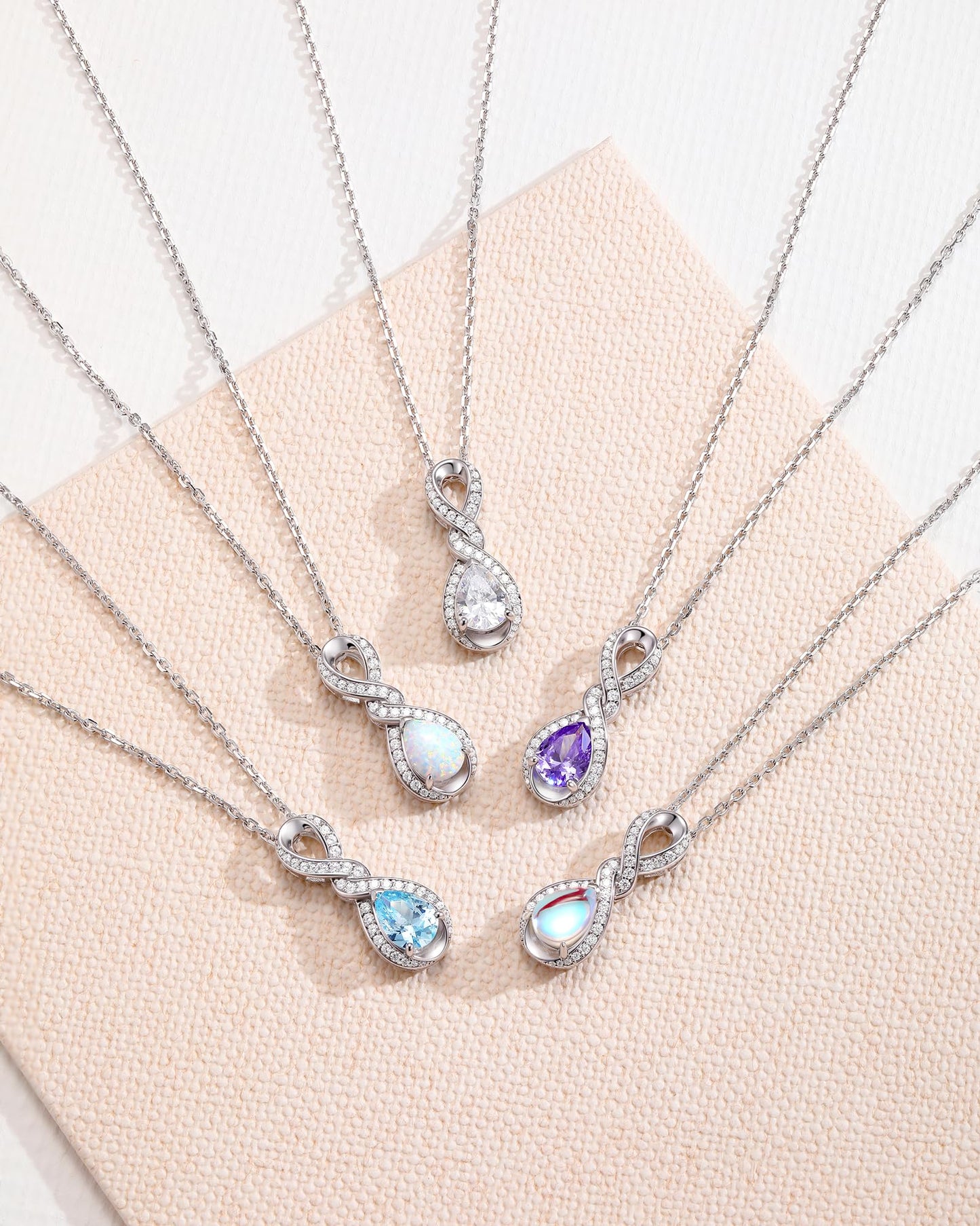 FANCIME Topaz Necklace December Birthstone Sterling Silver Dainty Infinity Knot Pendant Necklace Blue Gemstone Fine Jewelry Anniversary Birthday Graduation Mothers Day Gifts for Women Her Mom