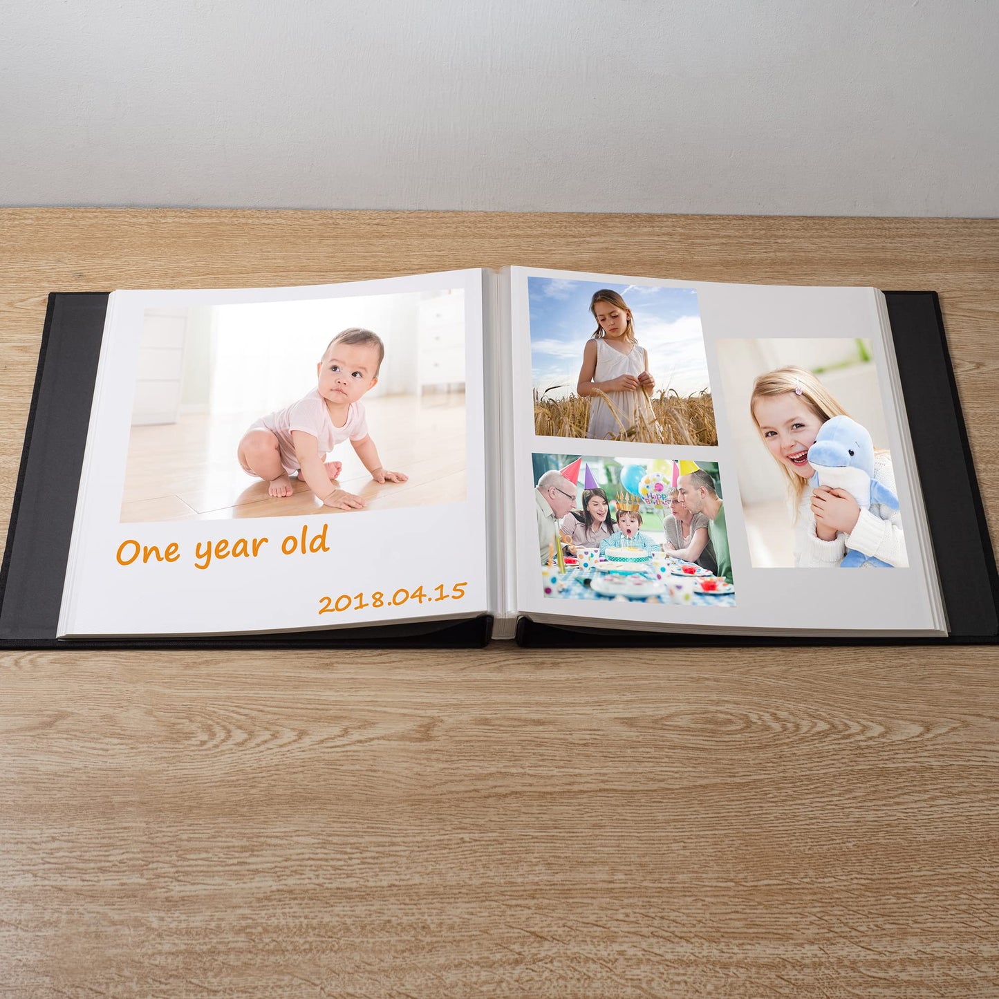 Large Photo Album Self Adhesive Scrapbook Album for 4×6 5×7 8×10 Pictures DIY Magnetic Linen Cover Album 40 Pages for Family Wedding Gifts with Metal Pen and Plastic