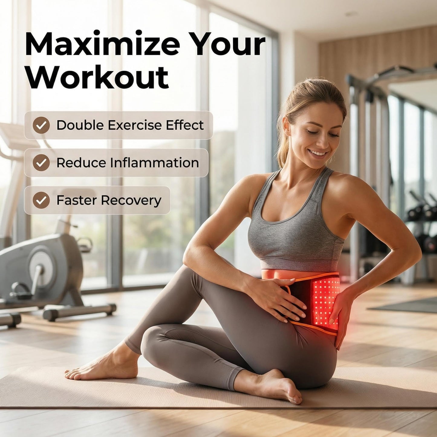 635/850nm Red Light Therapy Belt Lipo Wrap Mat Body Slim Belly Pad,Large Size, 210 Light Beads, Especially Suitable for Removing Abdominal and Thigh Fat