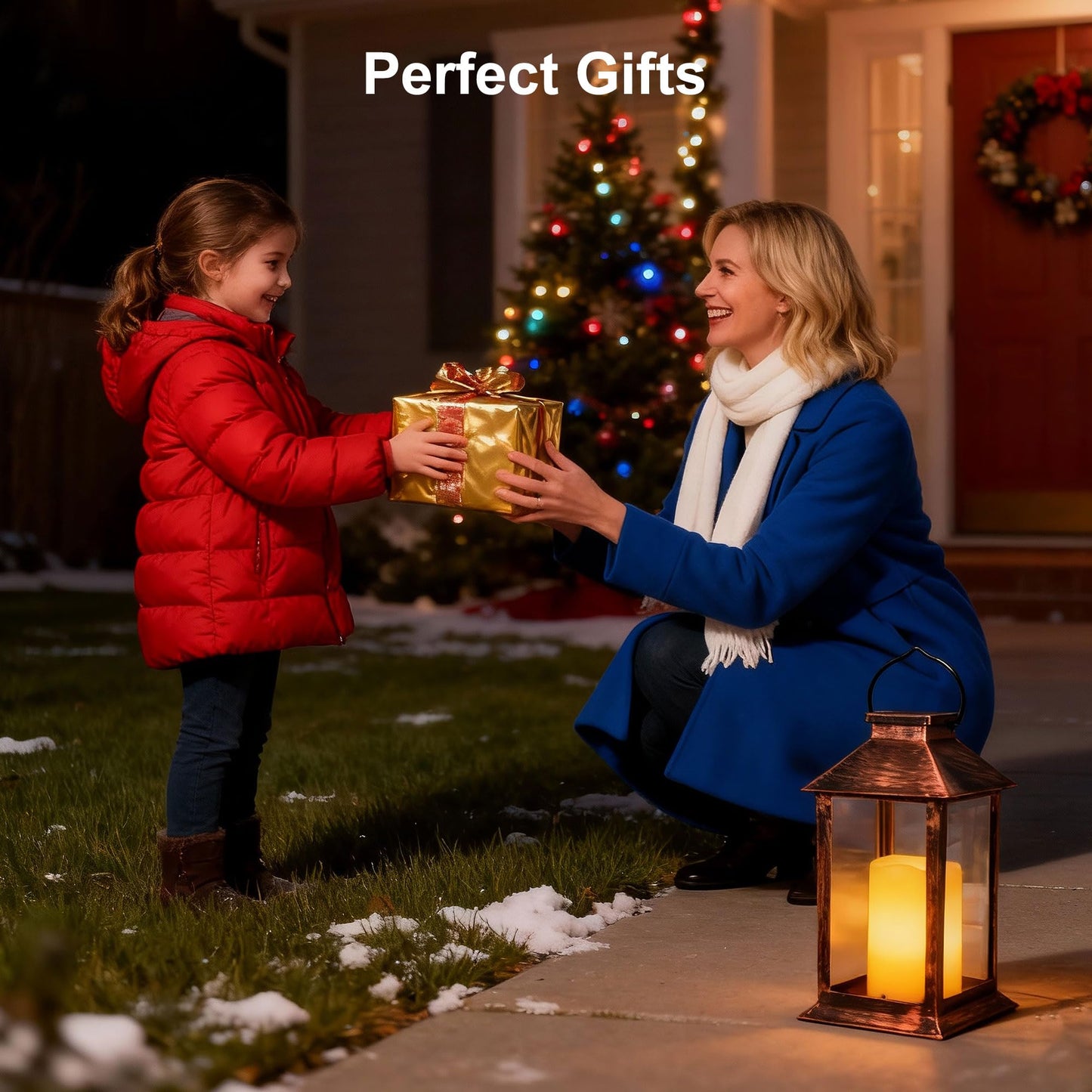 2 Pack 14 Inch Solar Lanterns Outdoor Waterproof with Flickering Flameless Candles, Outdoor Garden Hanging Lantern Decorative for Patio Front Porch Backyard Balcony Cabin Outside Table