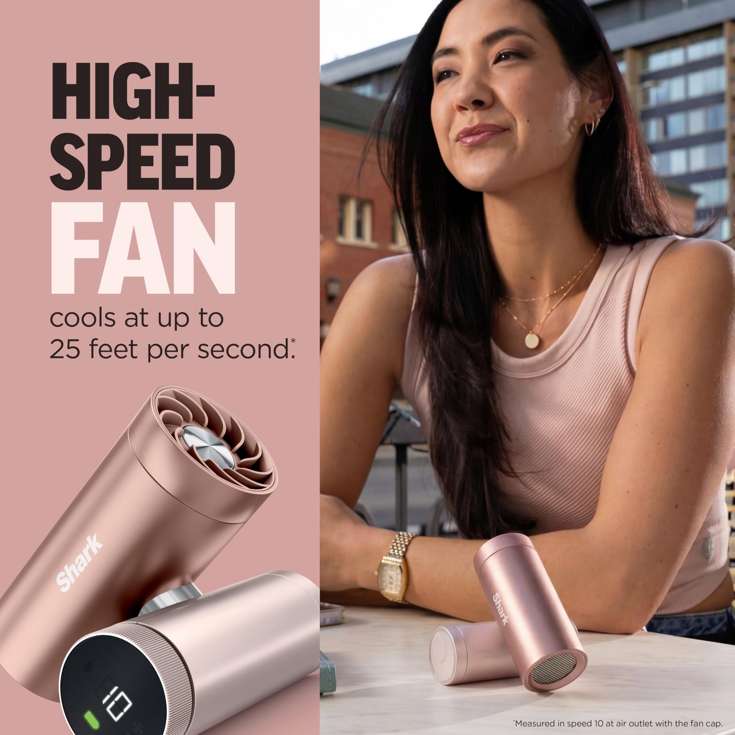 NEW Shark ChillPill — The Only 3-in-1 Personal Cooling System with InstaChill Cooling Plate, Dry-Touch Mist, & Powerful Fan, Handheld, Wearable, Rechargeable Battery, 10 Speeds, Dragon Fruit, FA022PK