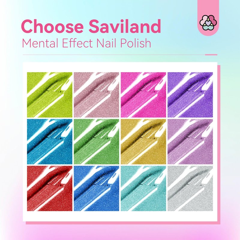 SAVILAND Nail Polish Set - 24 Colors Quick Dry Fingernail Polish Non Gel with Base Top Polish for Fingernail Toenail French Acrylic Art DIY
