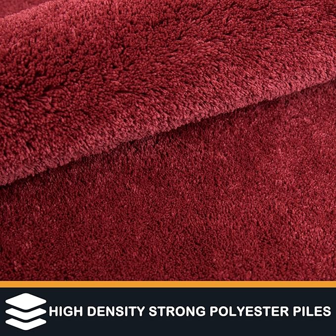 PURRUGS Dirt Trapping Door Mat 31.5" x 47", Non-Slip Machine Washable Entryway Rug, Dog Doormat, Indoor Front Door Mat, Super Absorbent Entry Rug for Muddy Shoes & Paws, Burgundy Red