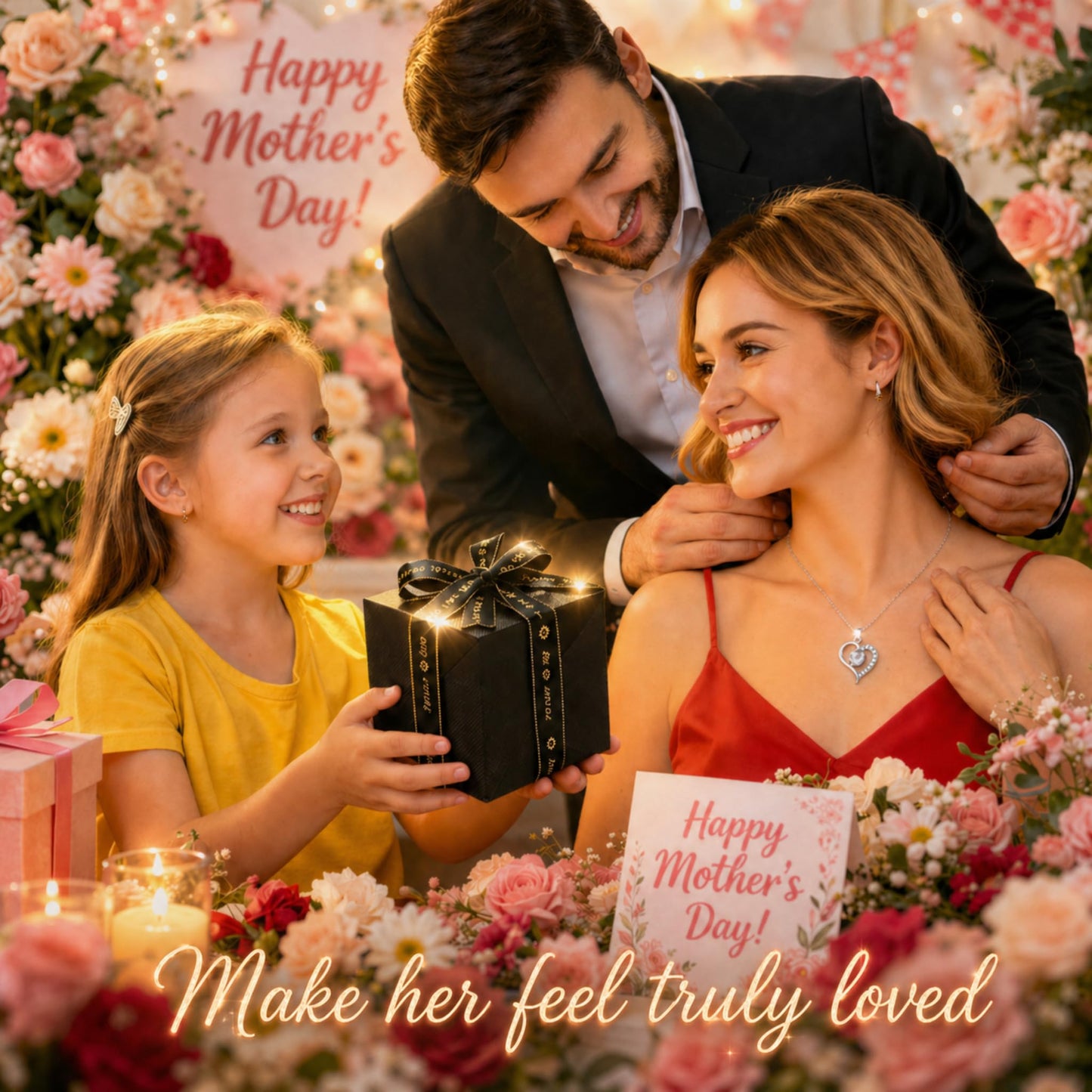 cdco Forever Love Preserved Real Rose with Heart Necklace, Mothers Day Gifts for Mom, Wife, Anniversary Birthday Gifts for Women – Projects “I Love You” in 100 Languages