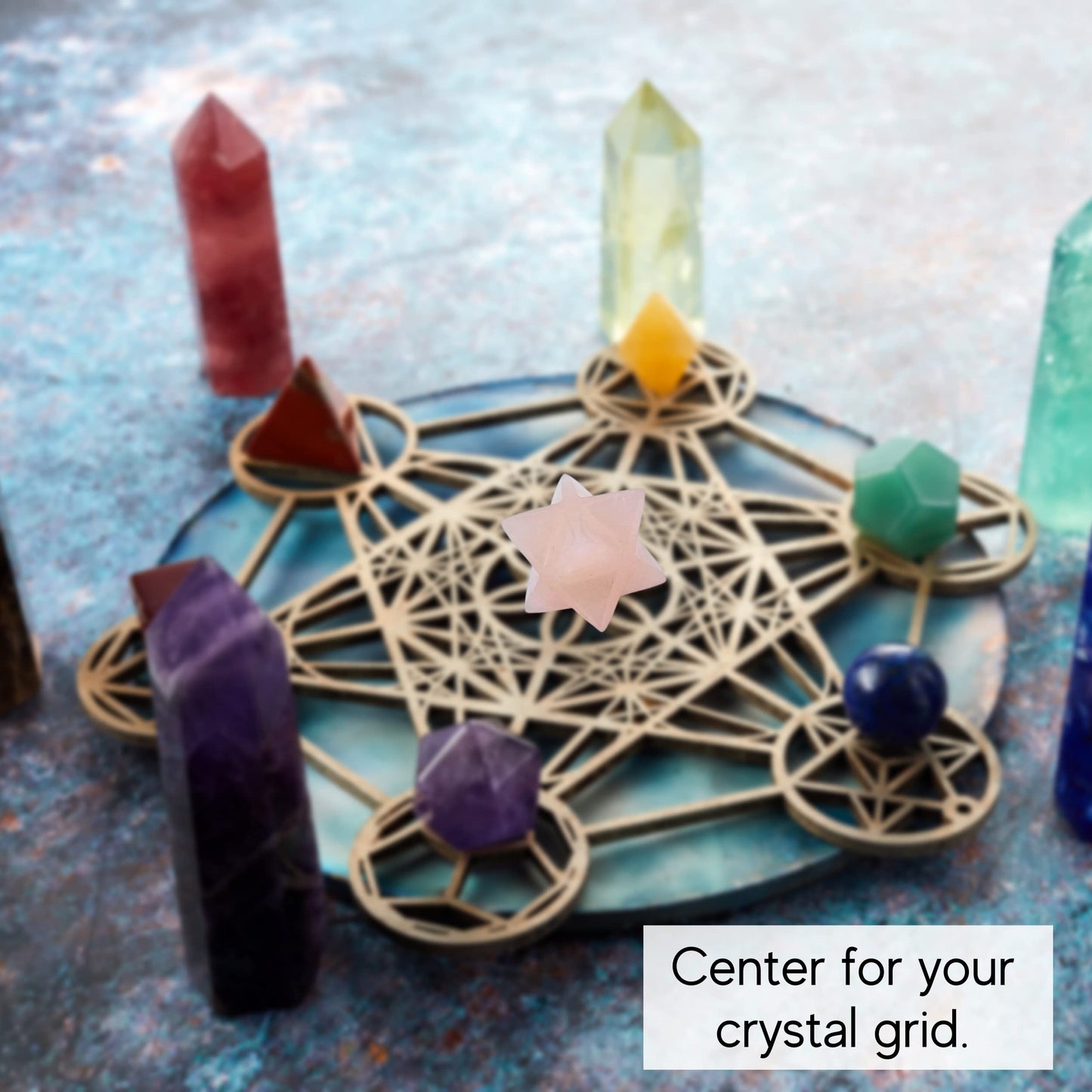 Amazing Gemstone Rose Quartz Merkaba Crystal - 1 Inches Metaphysical Merkaba Star for Meditation - Energetic Tetrahedron Crystal and Healing Stones for Spiritual Growth and Healing (20-25mm)