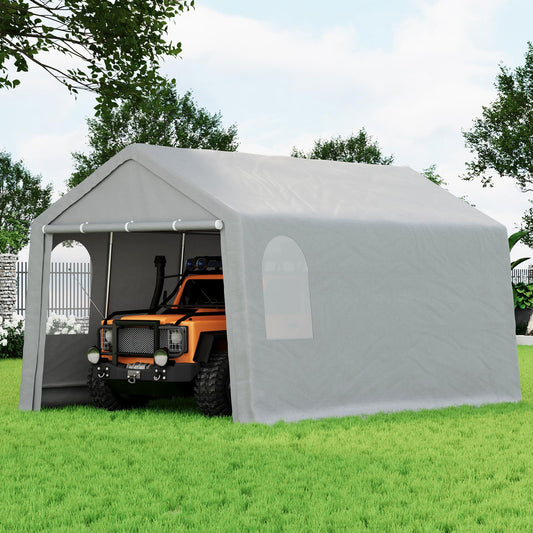 13×20 ft Outdoor Storage Sheds, Portable Storage Shelter Shed with Roll up Zipper Doors & Vents, Waterproof Outside Utility Shed Garage Tent for Motorcycle, Bicycles and Camping Tools