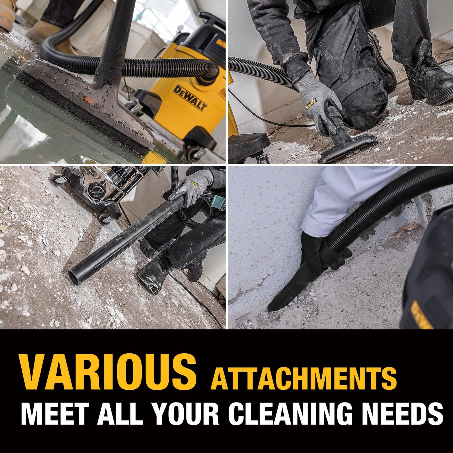 DEWALT 5 Gallon STEALTHSONIC Ultra-Quiet Wet/Dry Shop Vac, 4 Peak HP Powerful Suction, Built for Long-Lasting Performance, Portable Vacuum for Garage, Workshop & Jobsite, DXV05P-QT