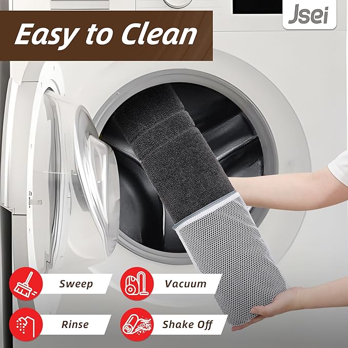 JSEI Entryway Rugs Doormat 24"x36", Non-Slip Dirt Trapper Door Mats Indoor, Washable Absorbent and Stain Resist Welcome Floor Mat for Front Door, Dog Door Mat, Dirty Wet Shoes & Paws, Dark Grey