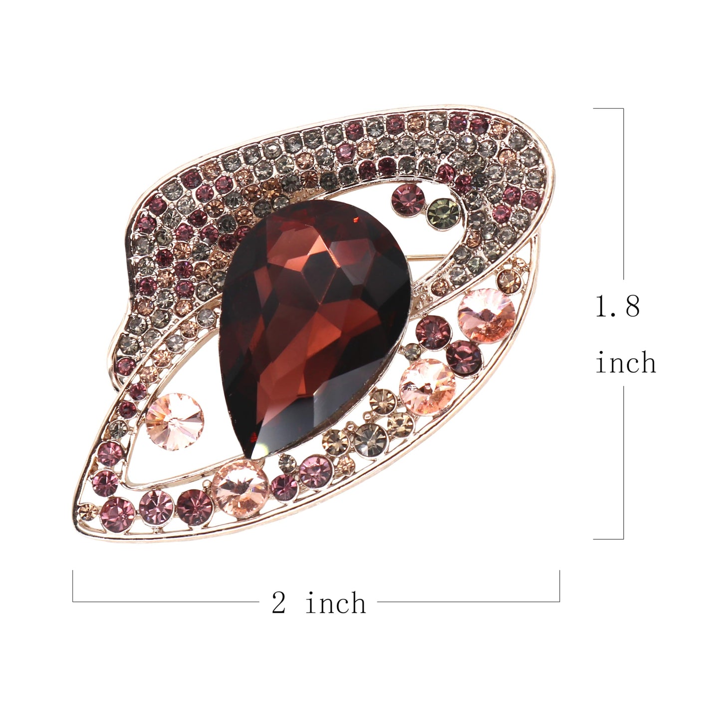 AUGTIGER Dark Purple Brooch Pins for Women Fashion Flower Statement Jewelry
