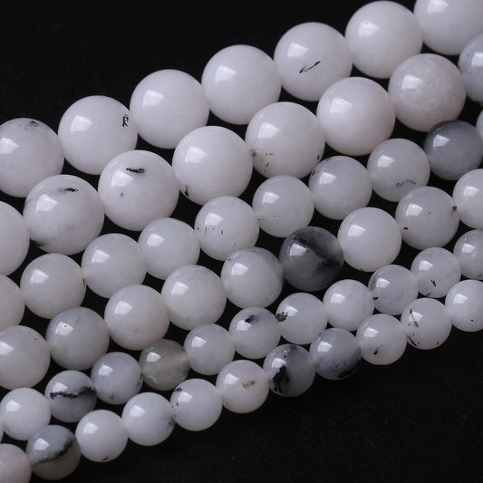 60PCS 6MM Black Rutilated Quartz Stone Beads Energy Healing Beads for DIY Jewelry Bracelet Necklace Making for Jewelry Making 15Inch