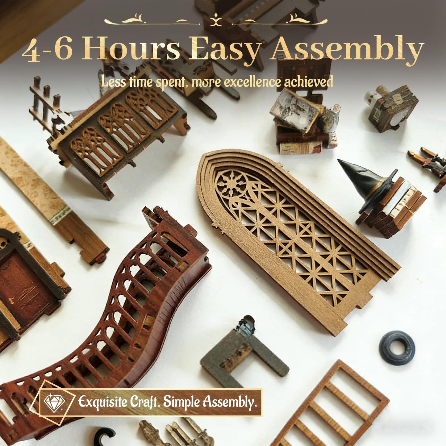 ZibbleZork Book Nook Kit, DIY Miniature Dollhouse Kit, 3D Wooden Puzzle for Adults and Teens, Booknook Bookshelf Decor Craft, Gifts for Women, Teens, and Puzzle Lovers (Magic World)