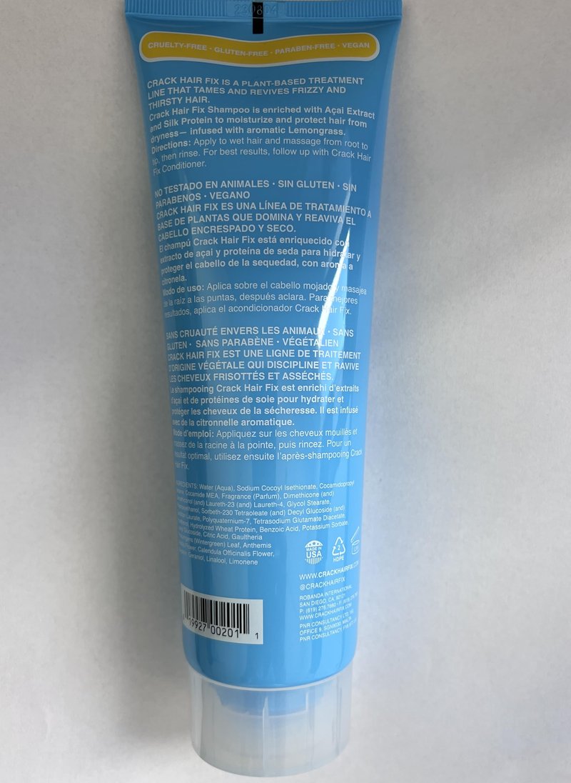 Crack HAIR FIX Shampoo with Twist Bottle | Moisturizing & Strengthening Sulfate-Free Formula | Protects Against Dryness, Reduces Breakage & Restores Shine | 8.5 Oz / 241 G