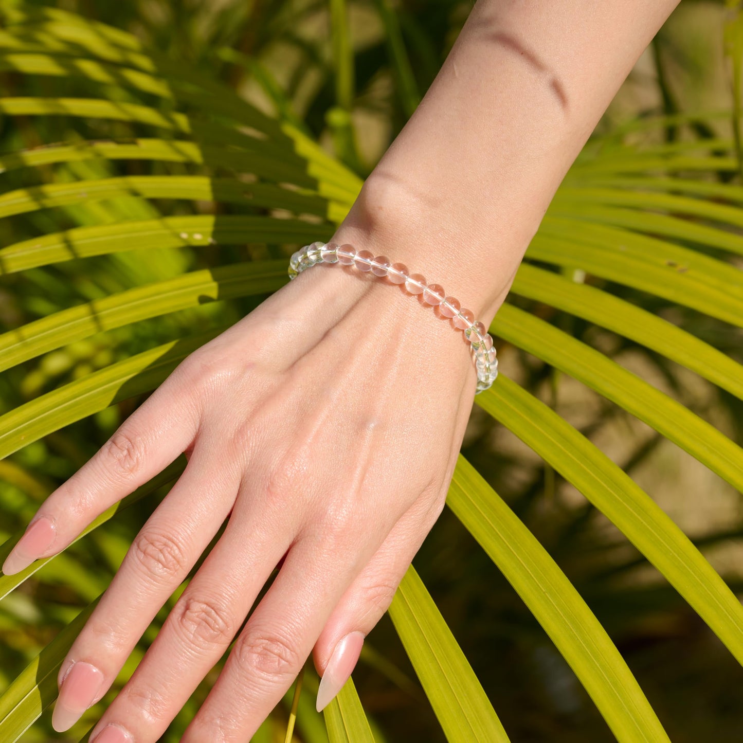 Bivei Clear Quartz - Clarity & Energy - 6mm Beaded Bracelets for Women Handmade Semi Precious Natural Stone Stretch Elastic Jewelry for Women Yoga Protection Gifts