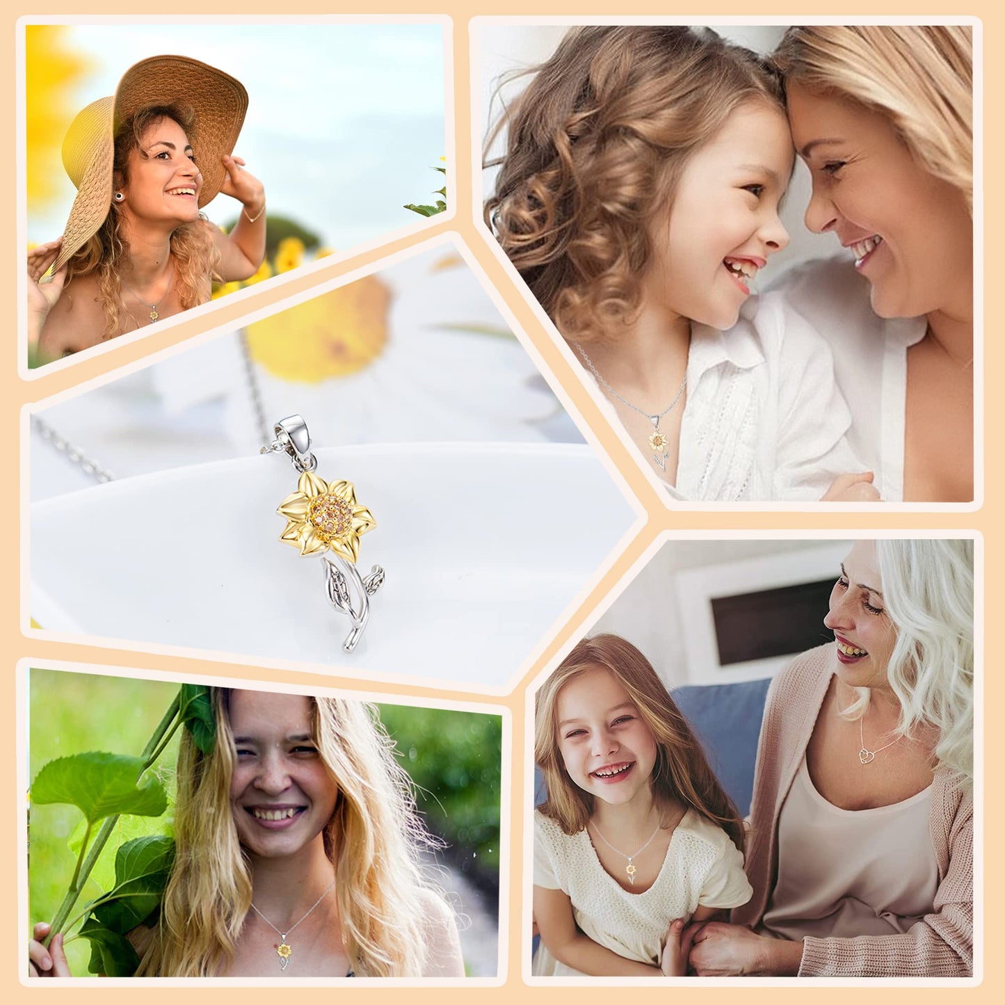 Tarsus Daughter Necklace, Daughter Gifts from Mom Mother's day Christmas Gift Sunflower Jewerly Birthday to My Daughter Valentines Necklaces for Teen