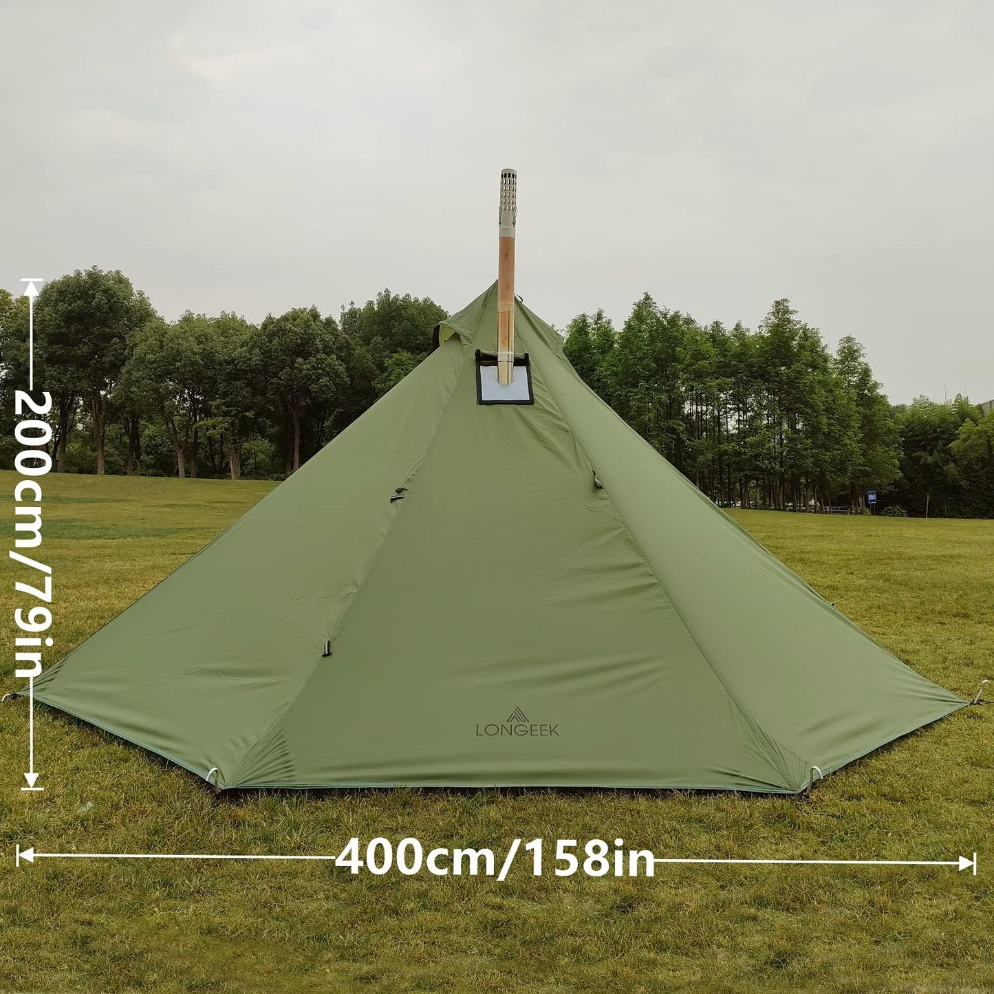 Longeek 4 Person Camping Tent 4 Seasons Backpacking Ultralight Easy Up Hot Teepee