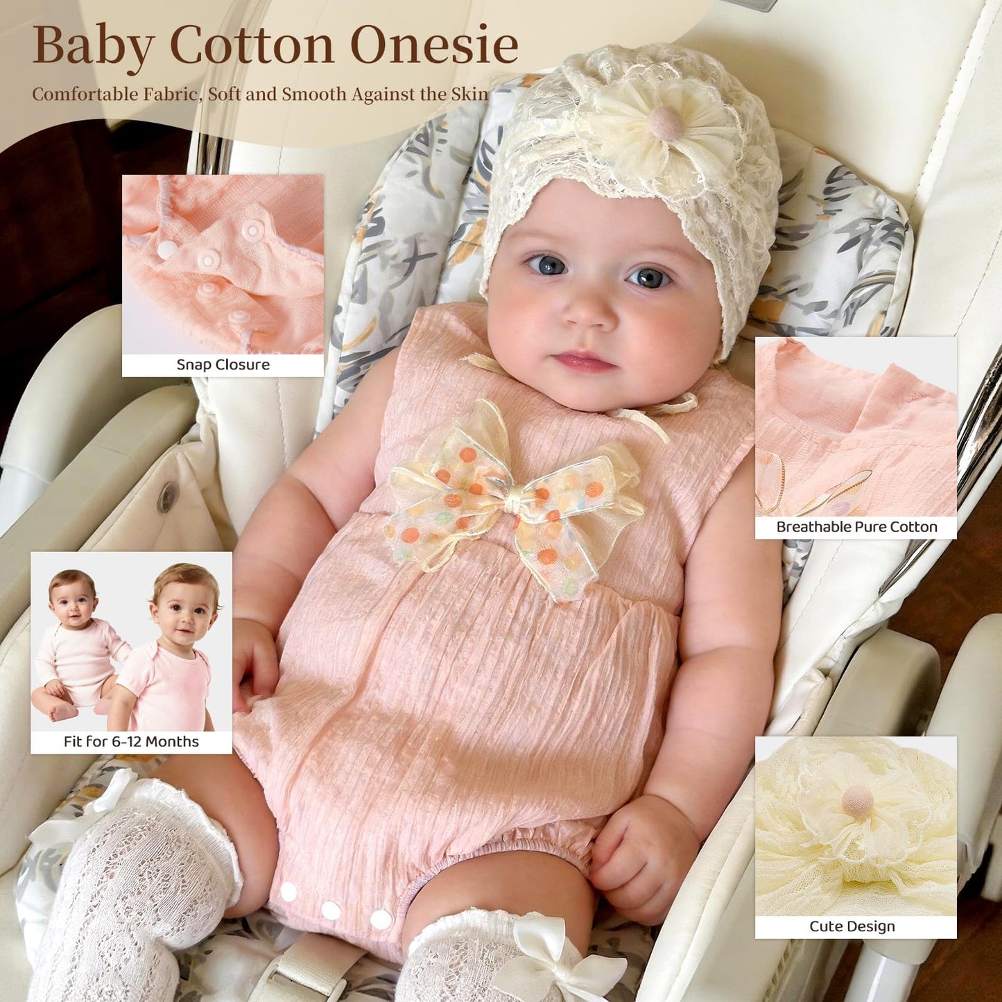 TUZT Newborn Baby Girl Gift Set, 9PCS Baby Shower Gift Box with Onesie Blanket Hand Puppet Milestone Card, New Born Essentials Birthday Present Hospital Homecoming Photography Outfit for Girls