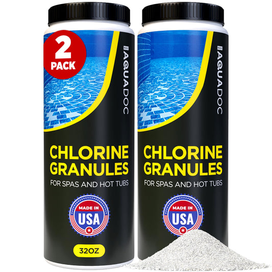Spa Chlorine for Hot Tub Sanitizer 2lb (2 Pack) - Quick Dissolving Hot Tub Chlorine Granules, Spa Chemicals Made in the USA - AquaDoc