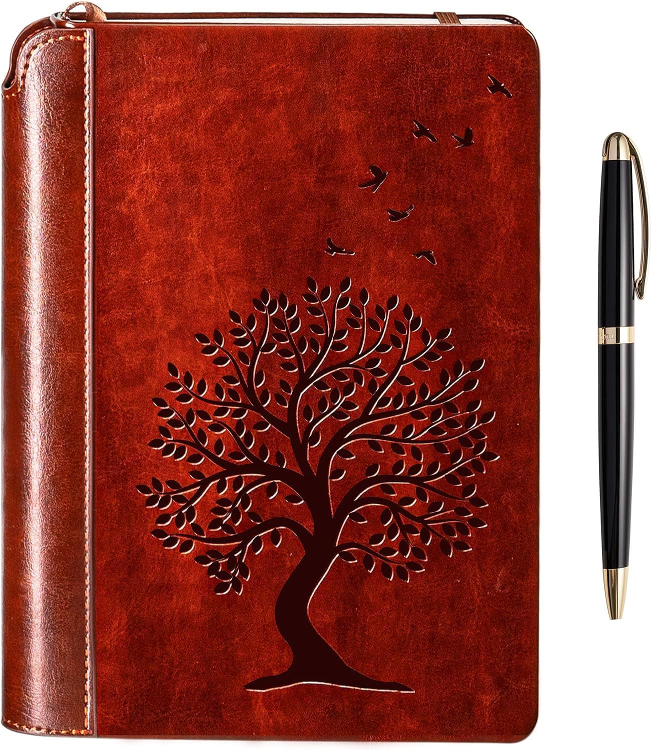 SETTINI® Tree of Life Journal Gift Set - Hardcover Vegan Leather, Unique Pen Holder, Lined, 192 Pages, A5 - Includes Pen for Writing and Travel - Mothers Day Gifts, Journal for Women