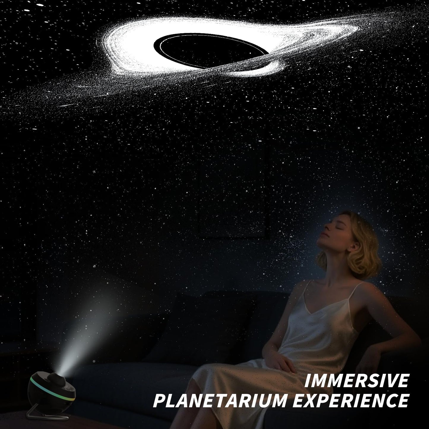 Ainael Galaxy Projector, Star Projector Home Planetarium Space Ceiling Starry Sky Night Light with Light Strip, Meteor and Galaxy Projector for Kid Adult Bedroom Christmas Gift