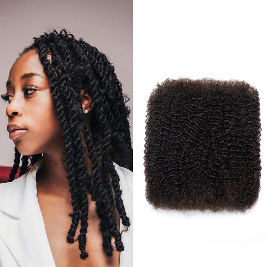 Stancia Afro Kinkys Bulk Human Hair, 14’’ Human Braiding Hair, 100% Human Hair Bundles for Dreadlocks Extensions Repair Locs, Twist Braiding (50g/pack)
