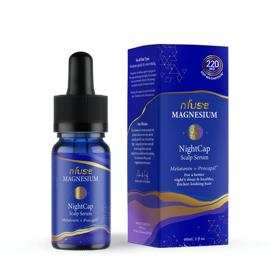nfuse NightCap Hair Growth Serum with Melatonin, Magnesium, & Peptides, Nighttime Scalp Serum for Thinning Hair, Reduces Shedding & Supports Fuller, Thicker, Healthier Hair, Relaxation & Sleep Support